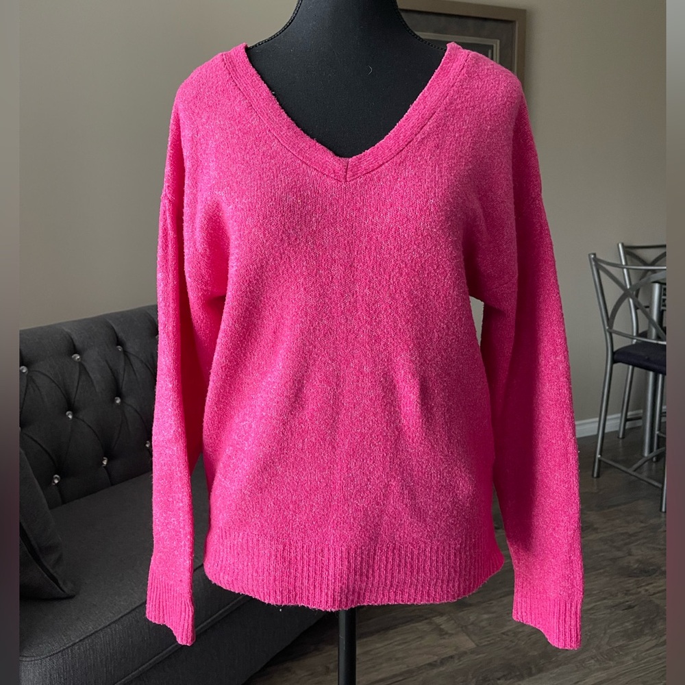 Magaschoni Pink V Neck Sweater